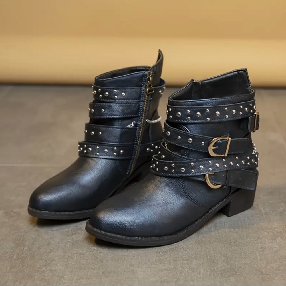 Black Zip Up Ankle Boots